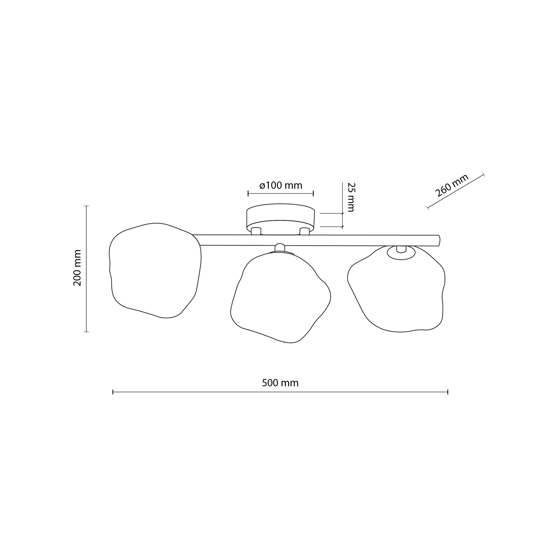 Plafoniera per camera da letto design moderna tortora vetri sfere cognac